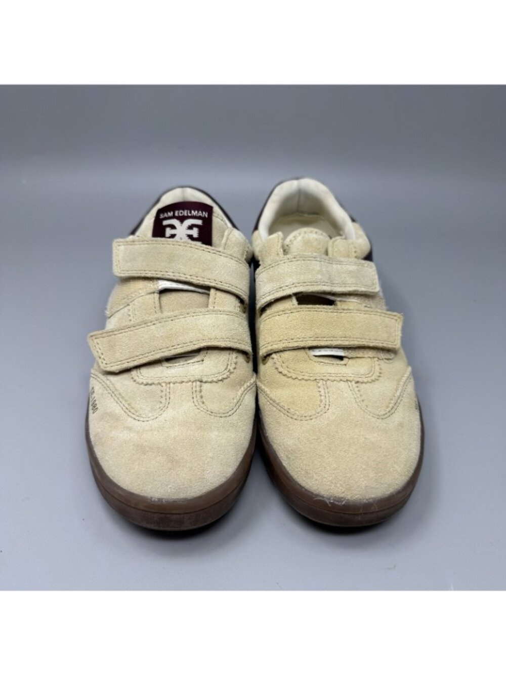 Sam Edelman Talia Womens Sneakers Size 6.5 Ivory Leather Suede Hook& Loop  Strap - Picture 4 of 7